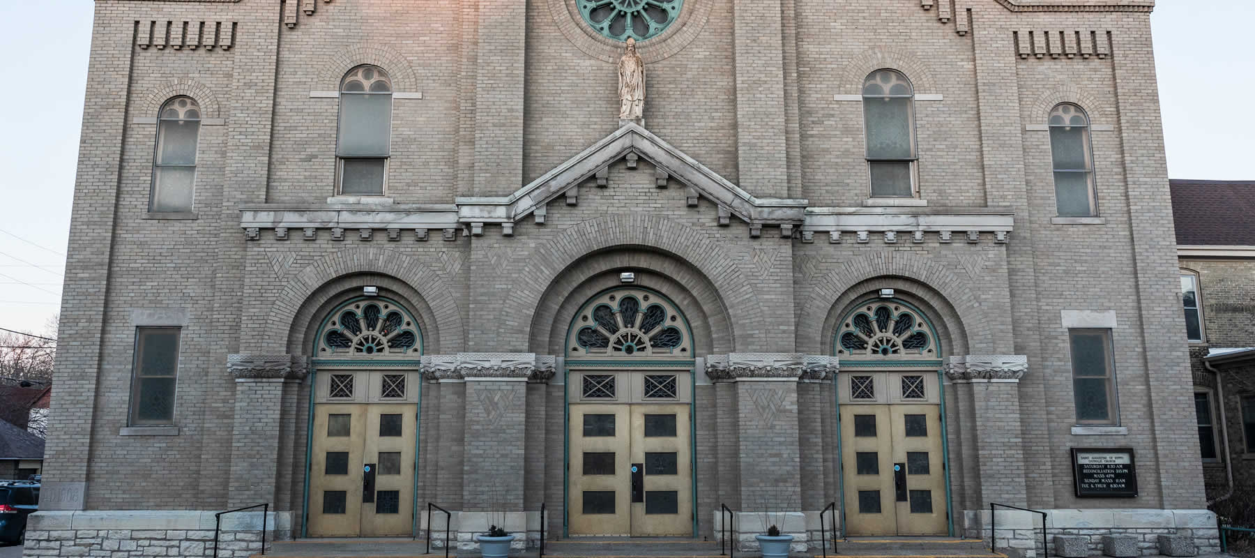 Doors of Saint Augustine Church in Bay View Milwaukee