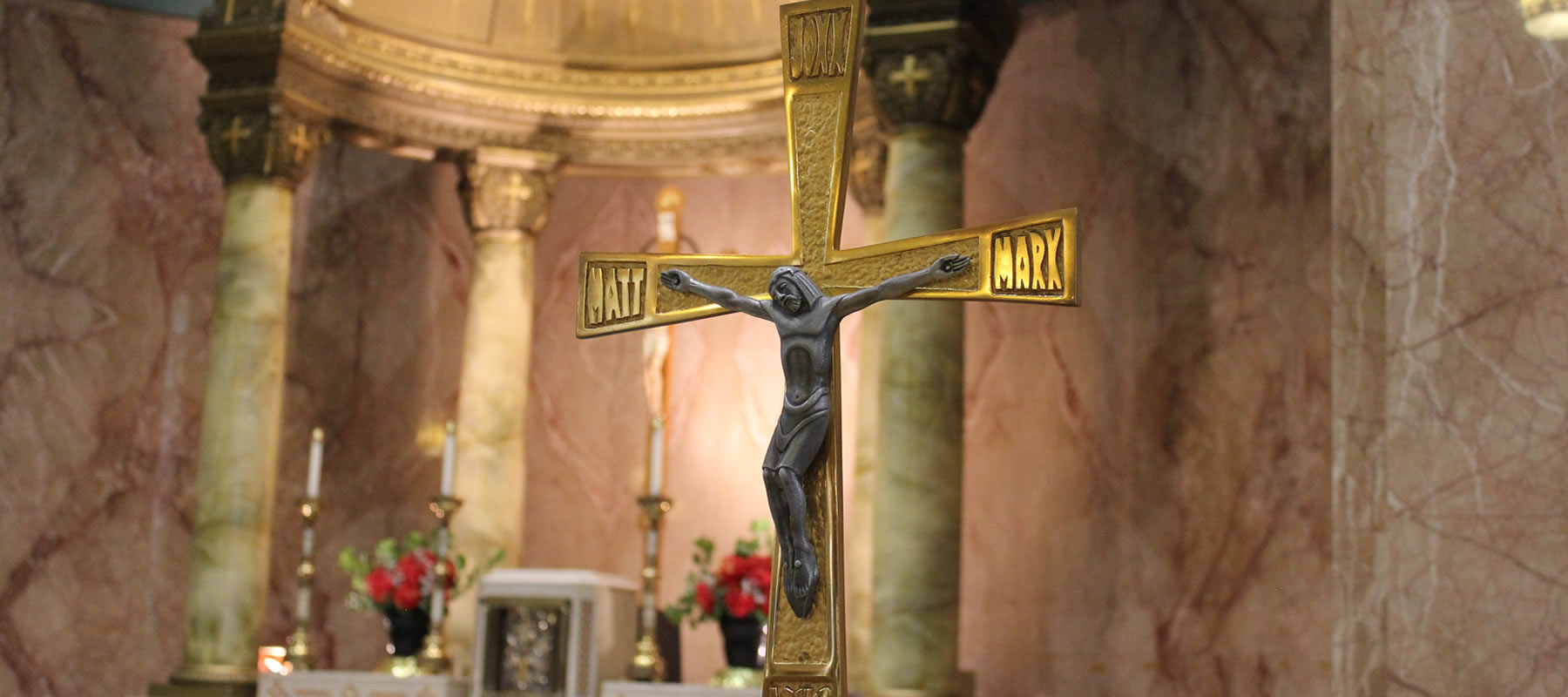 Cross in-front of the Altar at Saint Augustine Church